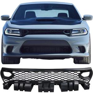 IKON MOTORSPORTS, Front Upper Grille Compatible With 2015-2023 Dodge Charger SRT/Scat Pack, PP Front Bumper Grille Upper Grill Guards