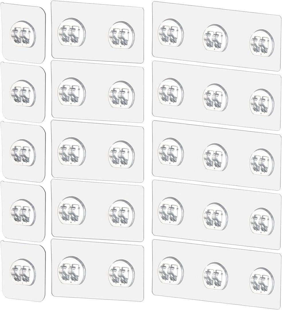 15 Pack Shower Caddy Adhesive Replacement, No Drilling Shower Shelf Adhesive, Strong Caddy Sticker Hooks Replacement for Showers Shelves and Kitchen Racks Organizer