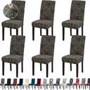 Chair Covers, Dining Room Chair Covers, Stretch Kitchen Chair Covers/Dining Room Chair Covers Set of 6, Removable Washable Dining Chair Slipcovers for Home, Hotel, Banquet, Hemp Coffee Pattern