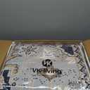 VK VKLIVING Machine Washable Rug 9'x12' Vintage Design Washable Area Rugs with Non Slip Rugs for Living Room Bedroom Traditional Woven Rug Carprt Stain Resistant, Dining Office Boho Rug, Brown&Black