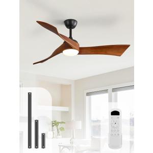 Sofucor 52 Inch Ceiling Fans with Lights, Solid Wood Indoor/Outdoor Ceiling Fan with Remote, Reversible DC Motor, 3 Blade Modern Ceiling Fan Light, Low Profile Ceiling Fans for Bedroom Patio Kitchen (Dark Walnut+Matte+Light) Sofucor 52 Inch Ceiling Fans with Lights, Solid Wood Indoor/Outdoor Ceiling Fan with Remote, Reversible DC Motor, 3 Blade Modern Ceiling Fan Light, Low Profile Ceiling Fans for Bedroom Patio Kitchen (Dark Walnut+Matte+Light)