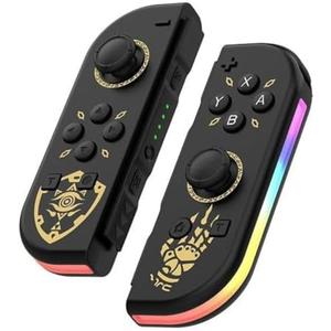 Waillynice Wireless RGB Controller for Switch/OLED, Vibration Motion Sensor, Bluetooth, Type-C, 12 Color Options (Tears of the Kingdom)