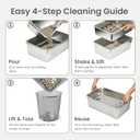 Triple Pan Stainless Steel Sifting Cat Litter Box, Extra Large