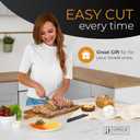 Orblue Serrated Bread Knife with Upgraded Stainless Steel Razor Sharp Wavy Edge - Bread Cutter Ideal for Slicing Homemade Bagels, Cake (8-Inch Blade with 5-Inch Handle) (Ageless Silver)