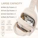 Viverte Small Corduroy Sling Bag Initial Crossbody Bag Fanny Pack for Girls Personalized Birthday Gifts for Teen Girls Gifts (Beige)