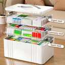 ARSTPEOE 3-Tier Medicine Organizer - Portable Medicine Cabinet with Handle, Extra Large 3 Tier