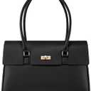 LOVEVOOK Laptop Bag for Women Work Tote Messenger Bag Waterproof Business Office Professional Handbag Shoulder Bag (15.6 inch, Black)