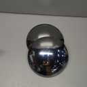 Semi Truck Hub Cap Cover - 5 Even Notched - for Front Wheel Universal Fit - 2 Pc Pack, Lip: 7/16" with pre-Installed Clips (Dome Top, Chrome)