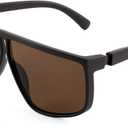 FEISEDY Square Oversized Sunglasses for Women Men Flat Top Fashion Shades B2669 (Brown)