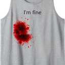 I'm Fine Bloody Wound Halloween Gross Costume Tank Top, 3Y