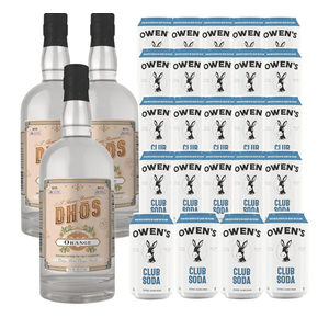 Dhōs Handcrafted Non-Alcoholic Orange 750 ML Bottles with Owen’s Mixers Club Soda 8.2 OZ Cans - Keto-Friendly, Zero Sugar, Zero Calories, Zero Proof - Perfect for Mocktails - Made in USA (No BB Day)