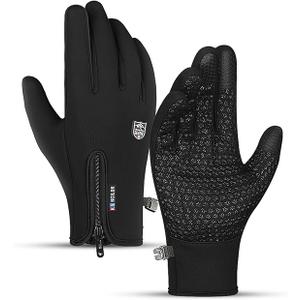 Winter Gloves, Thermal Touch Screen Windproof Gloves, Waterproof Windproof Non-Slip Thermal, Full Finger Mittens for Outdoor (Medium)