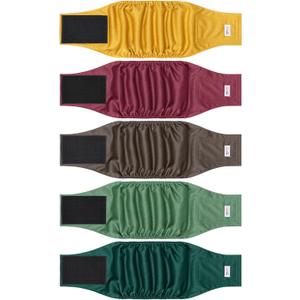 5 Pack Dog Diapers Male Reusable, Premium Belly Bands for Dogs, High Absorbing Male Dog Pee Wraps for Doggie in Incontinence or Excitable Urination Red, Large