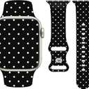 Watbro Cute Watch Band Compatible with Apple Watch White Palka Dot Strap for Women Man, Soft Silicone Compatible with iwatch Series 11 10 9 8 7 6 5 4 3 2 1 SE Ultra 38 40 41 42 44 45 46 49mm