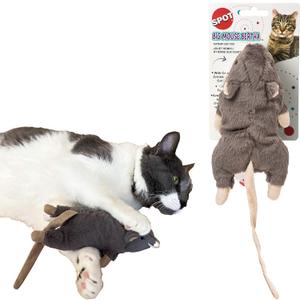 SPOT Big Mouse Bertha Cat Toy with Catnip Lifelike Plush Mouse, Crinkle Sound, Large 7in Size, for Cuddling, Chasing, Playing Assorted Colors