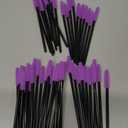 G2PLUS 50PCS Eyelash Brushes, Purple Silicone Soft Mascara Wands, Disposable Mascara Brush, Cosmetic Eyelash Extension Applicators Professional Makeup Tool Set (Purple) (Multi-colored)
