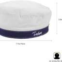 Embroidery Beret Hat with Bow-Knot Nautical Style Uniform Hats Captain Cap Yacht Boat Sailor for Women (Head Circumference 56-58 cm/22-22.8 inch) (White)