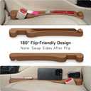 Car Seat Gap Filler Set of 2, 3IN1 Seat Side Gap Filler Plug with Storage Slot & Hook Function, Soft Foam Universal Fit Car SUV Truck Fill Gap Between Seats Console OrganizerStandard Saddle Brown