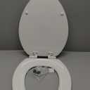 KOHLER Stonewood Quiet-Close Elongated Toilet Seat, Slow Close Design, Durable Wood, Easy Installation, Universal Fit, White Finish, K-20466-0