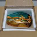 Teal Glass Vase,Hand Blown Green Glass Flower Vases Bulk,Murano Glass Vases,Unique Table Glass Decor, Flowers with Vase Decorative,Teal Vase Decor,for Bookshelf,Living Room,Office,Gift (S)