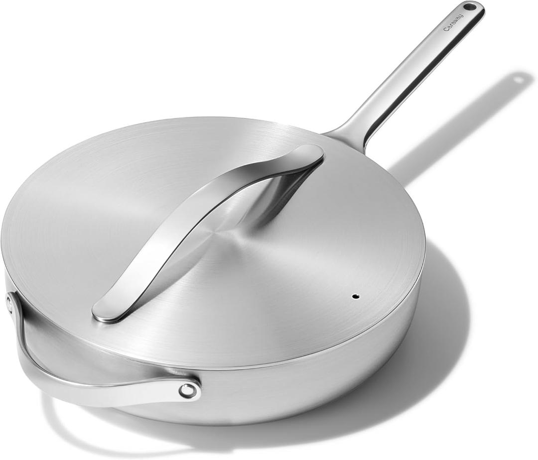 Caraway 4.5 qt Stainless Steel Sauté Pan
5-Ply Stainless Steel, Oven Safe and Stovetop Agnostic, Non-Toxic, PTFE and PFOA Free