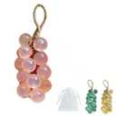 Handcrafted Grape Soap on a Rope - Crystal Grape Cluster for Hand and Body, Natural Cold Process Artisan Soaps, Decorative Soap Bars, Christmas Valentine Gift for Women (1, Pink)