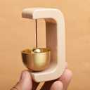 Japanese Brass Doorbell Chime - Wooden Magnetic Entryway Bell for Home Office Shop - Welcome Gift