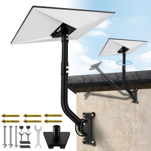 Starlink Gen 3 Wall Mount Standard Kit, Heavy Duty Alloy Steel Mounting Bracket for Starlink V3 Dish, Weatherproof Anti-Rust Starlink Mount with Complete Installation Hardware, Grey