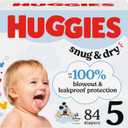 Huggies Size 5 Diapers, Snug & Dry Baby Diapers, Size 5 (27+ lbs), 84 Count, 
