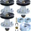 3 Pack GY21098 Spindle with GX22616 Spindle Pulley GY20629 GY20067 Idler Pulley GX21833 Belt Replace AUC15811 GY20454 GY21098 GY20962 for John Deere D140 D155 D160 E140 E160 E170 LA145 Tractor