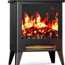 Silonn Electric Fireplace Heater, Quick Heating Portable Low Noise Fireplace with Temp Control, CSA Certified,18 Electric Fire Place with Overheat Protection Function for Living Room, Bedroom, Black