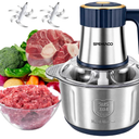 Food Processor,5-Speed Electric Food Chopper,Meat Grinder 5L(20Cups) with Two 6-Blade Sets,500W Powerful Vegetable Chopper Used for Dough Mixing,Meat, Nuts, Fruits, Garlic and Vegetables