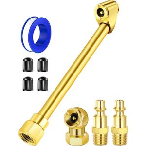 EVOULTES 2-Way Connection Air Chuck Set, Heavy Duty Dual Head Air Chuck with Closed Ball Tire Chuck & 1/4 Inches NPT Male Quick Plug, Tire Air Fill Kit for Tire Inflator Gauge and Air Compressor (Normal)