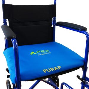 PURAP Wheelchair Cushion for Bedsore Prevention and Healing - Patented Liquid + Air + Foam Layers  18 x 20 x 1.5 inches - Blue