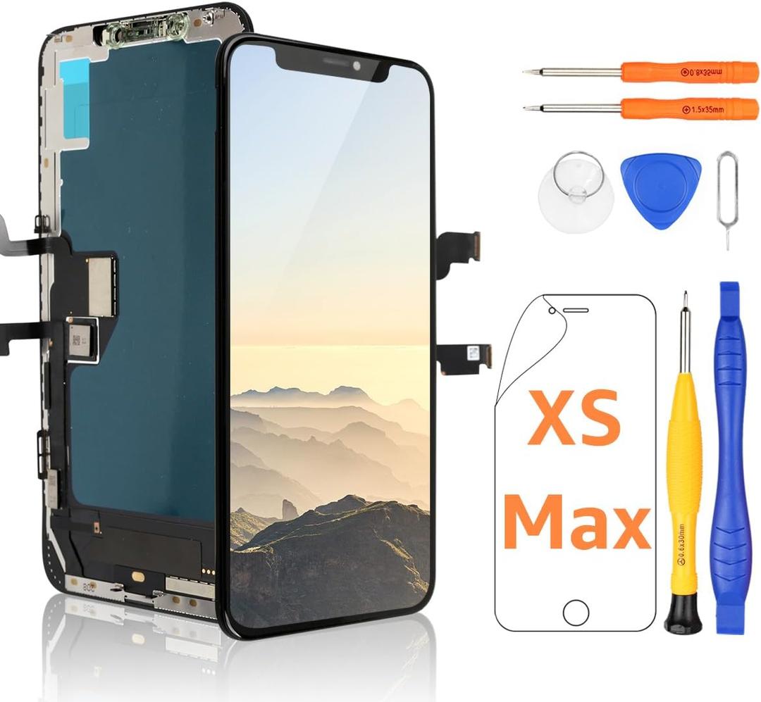 Yodoit for iPhone Xs Max Screen Replacement Kit LCD COF FHD Black 6.5 inch Display 3D Touch Digitizer Full Assembly with Repair Tool for Model A1921, A2101