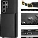 Vofolen for Samsung Galaxy S25 Ultra Case with Card Holder Crossbody Lanyard Strap Leather Wallet Case with Magnetic Clasp Kickstand Heavy Duty Protective Flip Cover for Galaxy S25 Ultra for Women