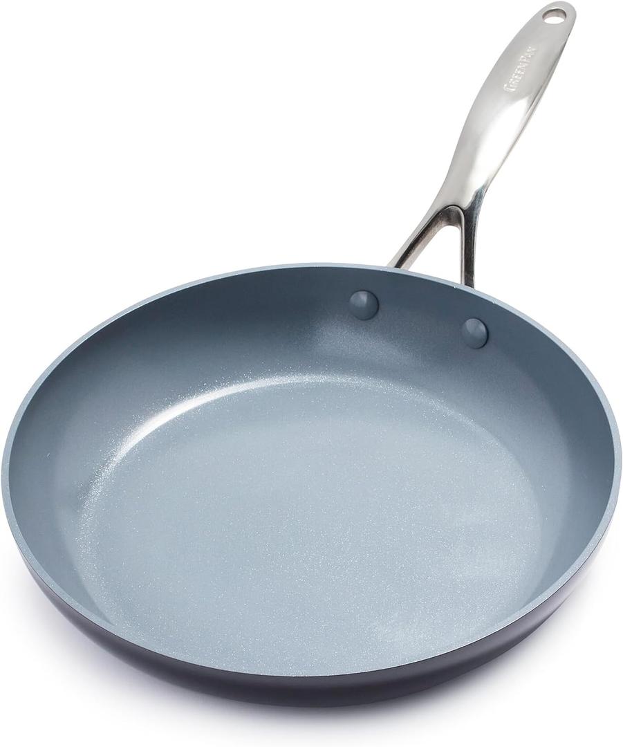 GreenPan Valencia Pro Hard Anodized Healthy Ceramic Nonstick 10" Frying Pan Skillet, PFAS-Free, Induction, Dishwasher Safe, Oven Safe, Gray