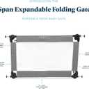 Baby Delight Go with Me Portable Mesh Baby Gate | Span 30-48" Expandable Folding Gate | Pressure Mounted | Charcoal Tweed