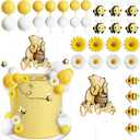 Bttwkco Winnie Baby Shower Cake Decorations Party supplies, First Birthday Classic Pooh Acrylic Cake Topper Bees & Flowers