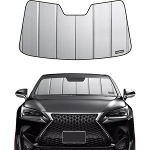 Pigenius Windshield Sunshade for Lexus NX 2015-2021 (No Lane Departure Alert), Premium Grey Leather Finish