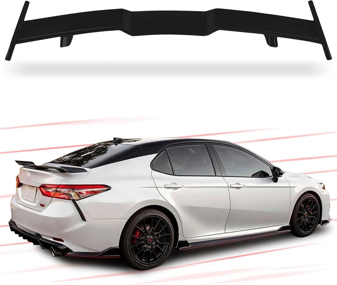 Camry Rear Spoiler Compatible with 2018-2022 8th Gen Camry LE SE XLE XSE TRD ABS Rear Trunk Spoiler Wing, Rear Trunk Highkick Spoiler Wing Lip