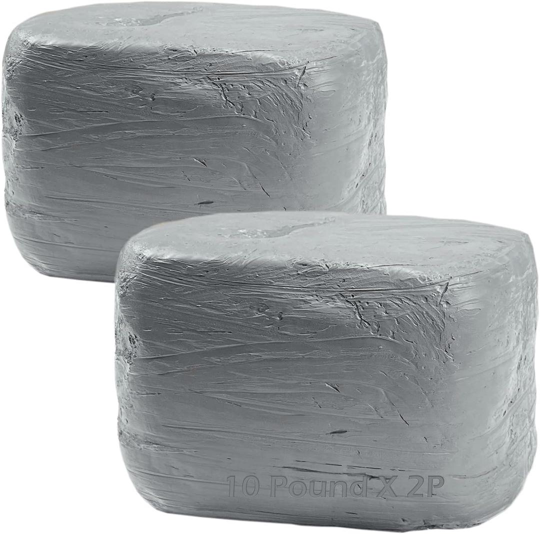 ReArt Natural Air-Dry Clay, Pottery Clay, All-Purpose Modeling Clay 20lbs for Sculpting, Hand Modeling and Throwing (Gray)