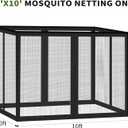 Gazebo Universal Replacement Mosquito Netting, 10' x 10' Outdoor Canopy Net Screen 4-Panel Sidewall Gazebo Curtains, with Zippers, Easy to Install, Fit for Most Gazebos 10x10 CanopyPatio Black