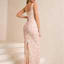 HTZMO Womens Floral Bodycon Formal Wedding Guest Maxi Dress | Fall Bride Shower Party, Elegant V Neck Long Dresses, Soft Stretchy Mesh Fabric, Winter 2026 (L)