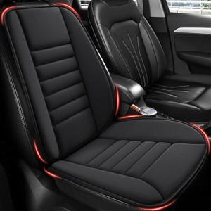 MYFAMIREA Car Seat Cushion and Back Support Pillow 1.2'' Thick Memory Foam Desk Chair Cushion Back Support for Automotive Seat Driver, Travel, Leg and Back Pain Relief, Washable, Adjustable, Black (Seat Cushion & Back Pillow)
