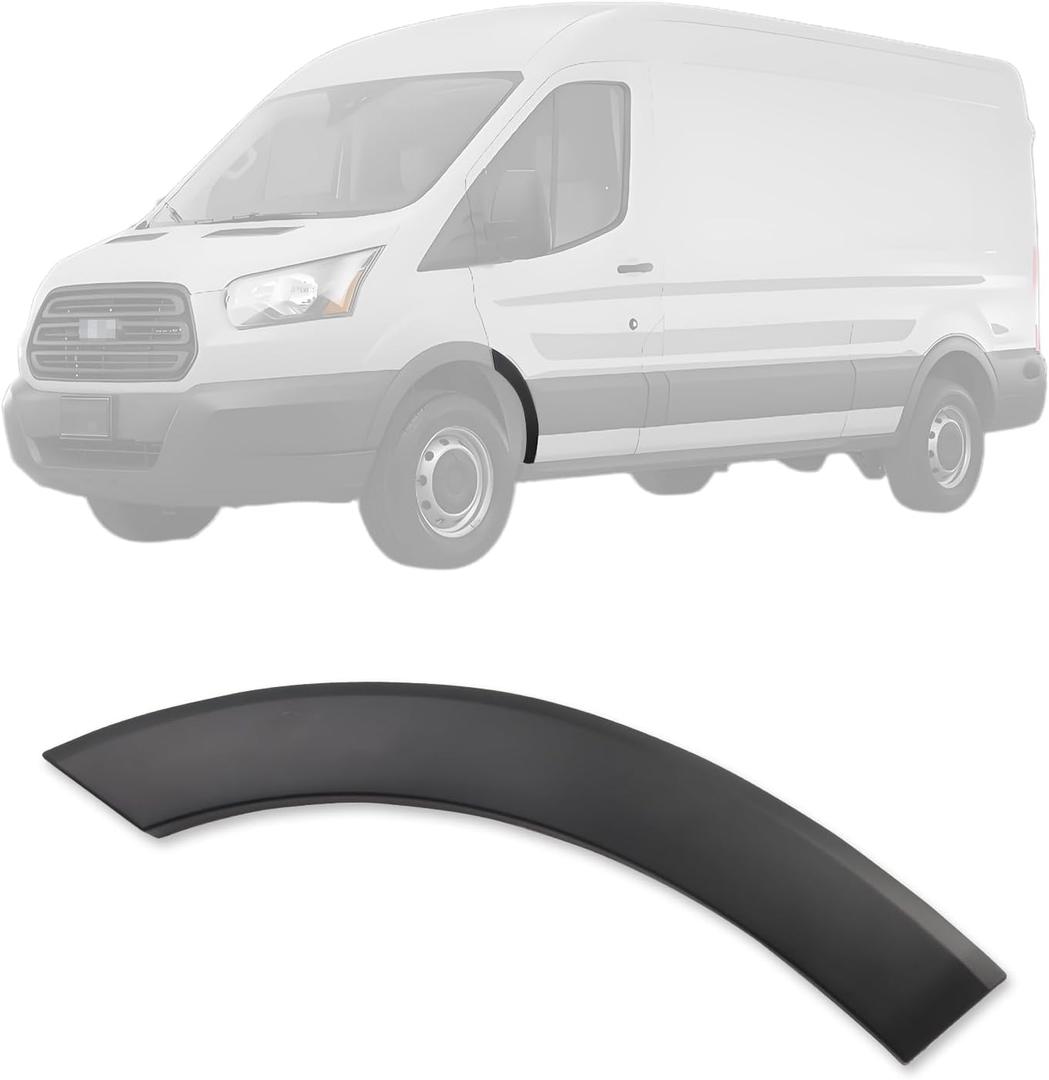 Front Left Driver Side Door Fender Flare Molding Trim, Wheel Arch Panel Cover for 2015-2019 Transit 150 250 350 2.0L 3.5L Cargo Van, Durable Wheel Fender Trim Molding Replace BK3Z-61278L01-AA
