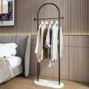 Freestanding Clothing Rack with Marble Base,Modern Black Arch Garment Rack for Small Spaces,Sturdy Metal Coat Rack,Clothes Racks for Hanging Clothes in Bedroom,Closet,Entryway,Boutique Display