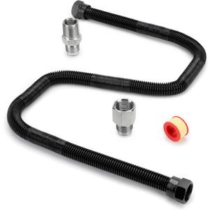 Stanbroil 1/2" OD x 3/8" ID 30" Non-Whistle Flexible Flex Gas Line Connector Kit for NG or LP Fire Pit and Fireplace