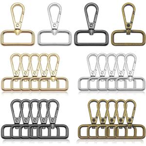 24Pcs Swivel Clasps 1.25" D Ring Lobster Clasp Claw for Strap Push Gate Lanyard Metal Swivel Snap Hooks Lobster Clasp Clips for DIY Keychain Jewelry Crafts Purse Bag Making(3.2cm Inside Diameter)