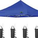 Canopy Replacement Top for 10x10ft Pop Up Canopy Tent, Waterproof Durable Cover with Bonus 4 Sand Bags Outdoor Shelter Replacement Roof